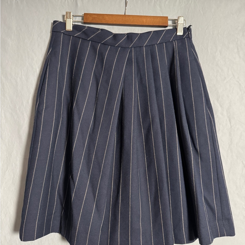Brooks Brothers Blue Pleated A-Line Skirt